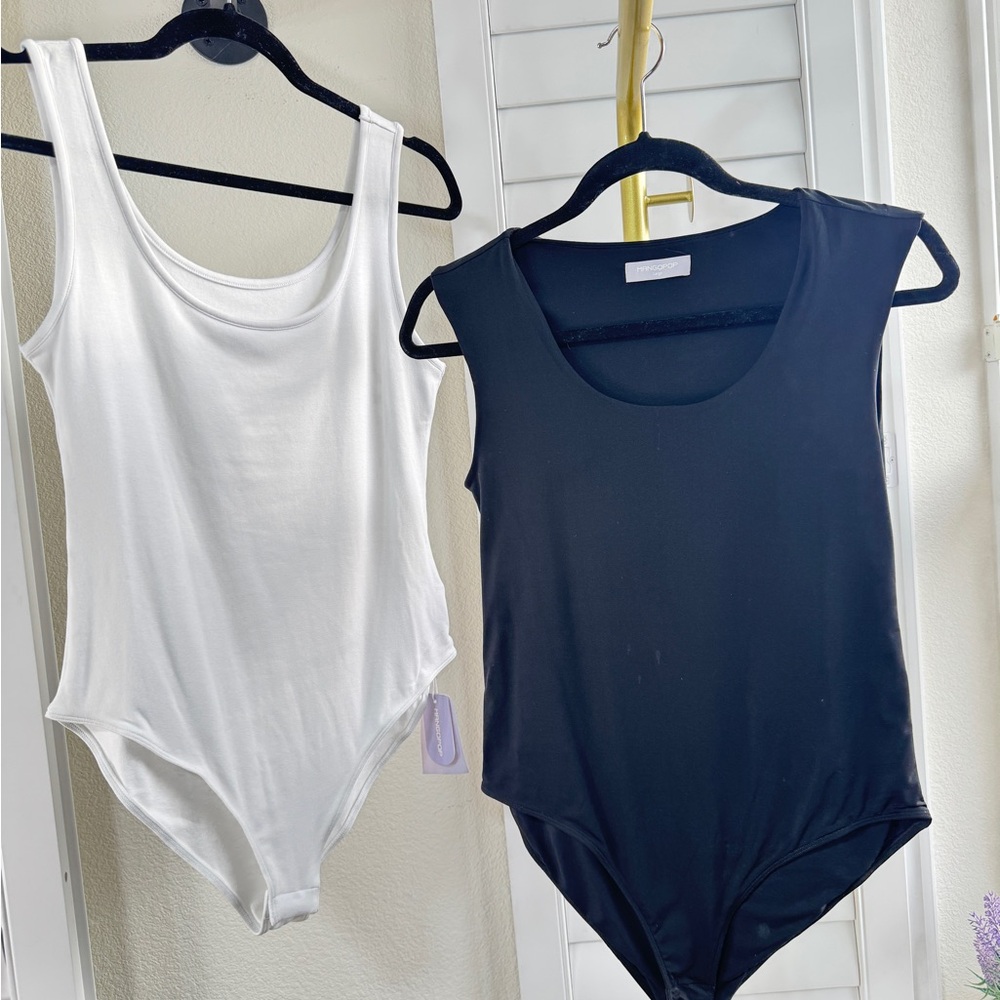 Mangopop Bodysuits. Bundle of 2. 1 NWT & 1 NWOT.  Black and White Bodysuits - Picture 9 of 9